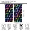 Abstract Dog Paw Blackout Curtains for Bedroom, Colorful Cute Dogs Cat Pet Bones Print Rainbow Theme Rod Pocket Thermal Insulated Room Darkening Curtains Window Drapes 84x84in view 2