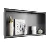 Arausk Shower Niche No Tile Needed, Gunmetal Gray 24" X 12" Recessed Wall Niche, No Water Residue WallMounted Niche for Bathroom Storage, Brushed Nickel view 1