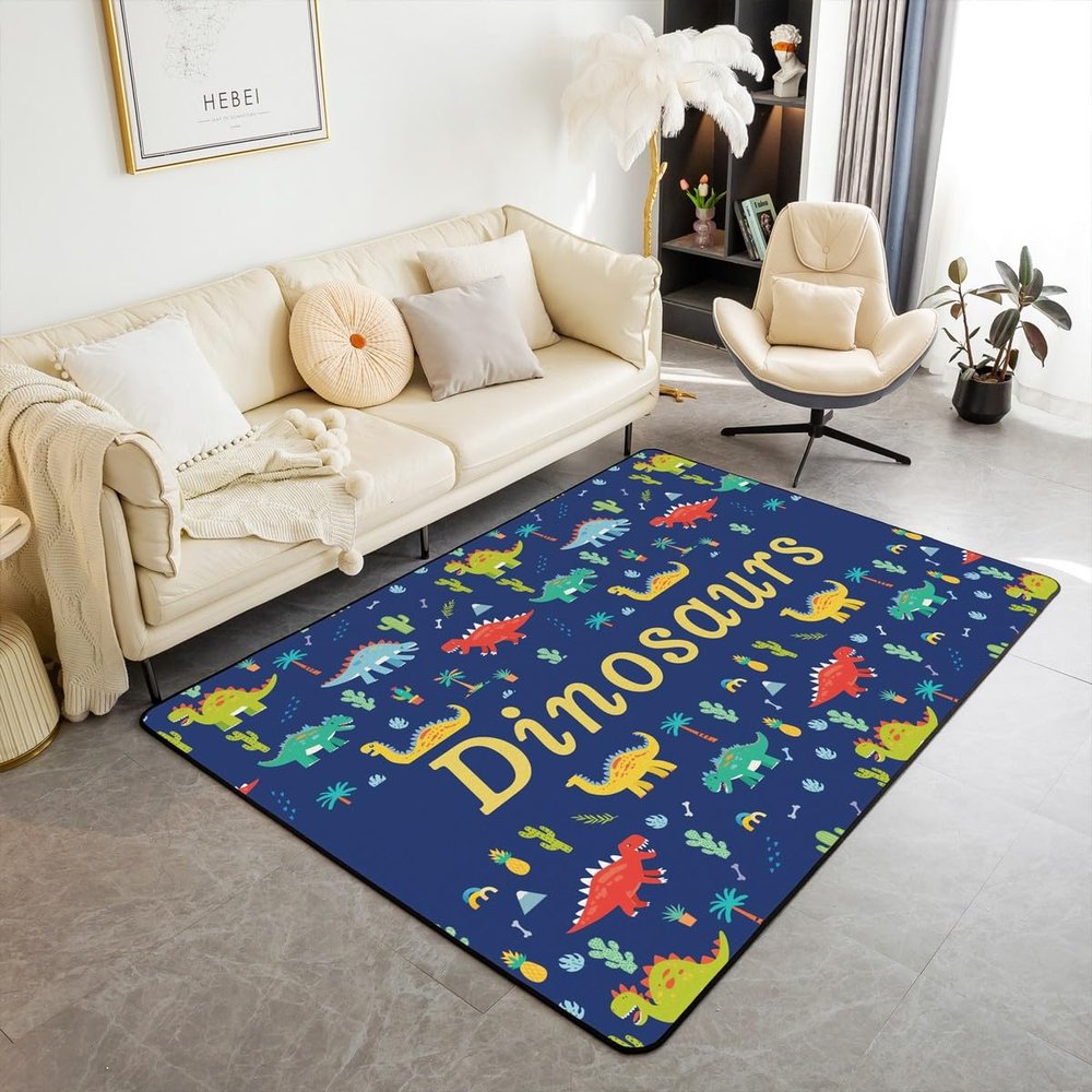 jejeloiu Dinosaur Area Rug 5'x7' for Living Room