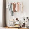 AZHANGYB Clothes Rack with Shoe Shelves, Heavy Duty Clothing Rack, Industrial Pipe Style Rolling Garment Rack with Shelf, for Bedroom, Laundry Room (B) view 1