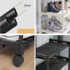 AZHANGYB Clothes Rack with Shoe Shelves, Heavy Duty Clothing Rack, Industrial Pipe Style Rolling Garment Rack with Shelf, for Bedroom, Laundry Room (B) view 2