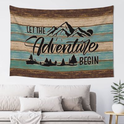 CakJuice Cave Man Bar Let The Adventure Begin Tapestry Vintage Decor Funny Tapestry (Size : 75X92CM)