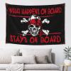 CakJuice Sports Bar Decor Pirate What Happens On Board Tapestry Wall Tapestry College Hanging Wall Decor (Size : 100X150CM) view 1
