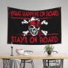 CakJuice Sports Bar Decor Pirate What Happens On Board Tapestry Wall Tapestry College Hanging Wall Decor (Size : 100X150CM) view 2