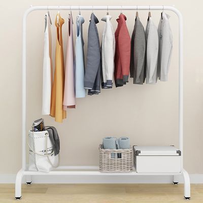 AZHANGYB Clothes Rack with Shelf, Free-Standing Garment Rack for Hanging Clothes, Coat Rack, Small Metal Clothes Rack Heavy Duty, Industrial Clothing Rack (1m)