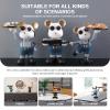 AOPPLSOT Key Bowl Modern Bear Sculpture Deco, Desk Deco, Key, Hallway Deco, Money Box with Tray Stainless Steel, Resin,White d view 2