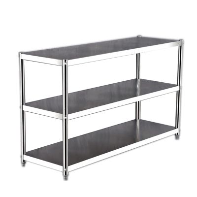 pujindu Stainless Steel Shelving, 3 Tier Shelf Storage Unit, Stainless Steel Heavy Duty Shelving for Kitchen Commercial Office Garage (Color : Silver, Size : 70x40x80cm)