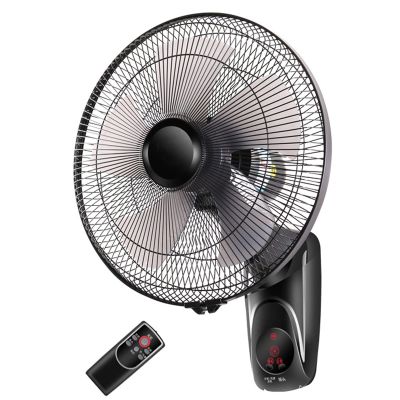 HSPLXYT Adjustable Oscillating Industrial Wall Mount Fan,5 Blades Adjustable 3 Speed Wall Mount Fan,High Velocity/Black/Heavy Duty,for Outdoor, Commercial, Residential(Remote Control,16in)
