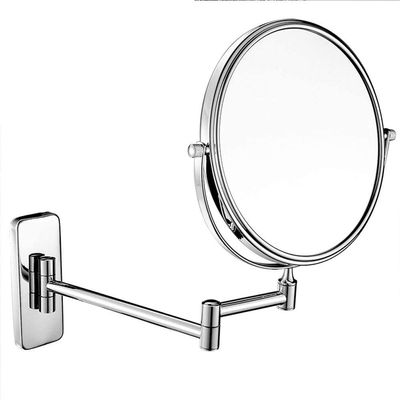 8-Inch Wall Mount Makeup Mirror Two-Sided Extension Wall Mount Mirror, 360 Degree Swivel Bathroom Mirror, 10X Magnification, 12-Inch Extension, Chrome, Round, Bedroom Or Bathroom (Color : Silver10x)