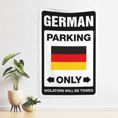 CakJuice Man Cave Decorations German Parking Only Tapestry Wall Hanging Tapestries for Bedroom (Size : 100X150CM)