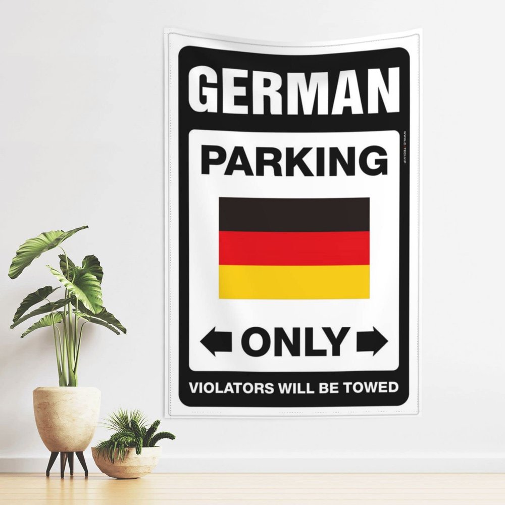 CakJuice Man Cave Decorations German Parking Only Tapestry Wall Hanging Tapestries for Bedroom (Size : 100X150CM)