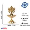 SATVIK 2 Pc Pair of Brass Designer Shankh Chakra Diya Traditional Indian Festive Diwali Puja Pooja Mandir Home Temple Oil Lamp Dia Indian Housewarming Return Gift Items view 4