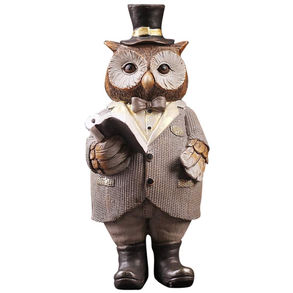 ZTHOME Statues Collectible Figurines Sculpture American Retro Owl Ornaments Home Decorations Jane Creative Living Room Study Wine Cabinet Sample Room Furnishings