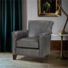 Lexicon Braintree 20.5" Plywood and Leather Accent Chair in Burnish Gray view 2