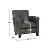 Lexicon Braintree 20.5" Plywood and Leather Accent Chair in Burnish Gray view 3