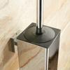 KAAZEE Toilet Brush 304 Stainless Steel Toilet Brush Holder Bathroom Cleaning Brush Holder with Toilet Brush Wall Mount Toilet Bowl Brush for Home Bathroom (Color : Silver) view 4