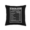 Awesome Detention Officer Profession Design Funny Job Title Worker Nutrition Facts Detention Officer Throw Pillow, 16x16, Multicolor view 1