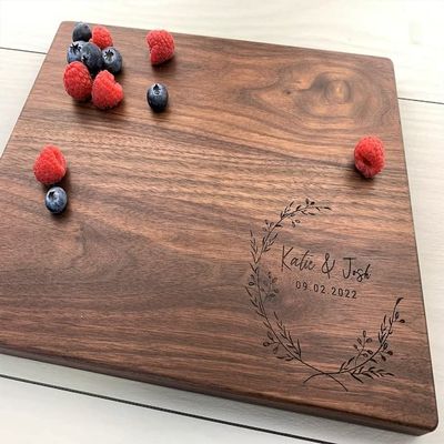 Personalized Cutting Board, Engraved Cutting Board, Couples Gift, Wedding Gift, Engagement Gift, Anniversary Gift, House Warming Gift, 080 (Maple, Arched 16" x 10.5")