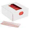 OMRANII Paper Bag Ties Red Twist Ties for Bags | Bulk 100 Pack with Dispenser Box | 4" Coated Wire Ties Reusable Bread view 1