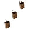 Cabilock 3pcs Wooden Wall Basket wall mount wicker basket hanging potato jute hanging rattan rattan willow large storage rack view 1