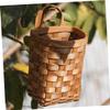 Cabilock 3pcs Wooden Wall Basket wall mount wicker basket hanging potato jute hanging rattan rattan willow large storage rack view 2