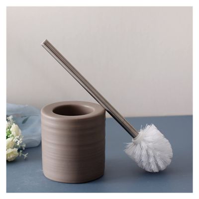 Soap Pump Dispenser Toiletry Set Toothbrush Cup Ceramic Mouthwash Cup Household Bathroom Lotion Bottle Toilet Nordic Toilet Brush Bottles Dispenser (Color : Toilet Brush Holder+Brush)