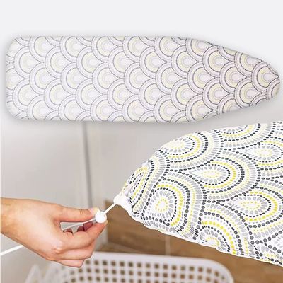 ZJIEX Ironing Board Cover 32x12in 36x13in 38x13in 43x14in 48x15in Cotton Replacement Iron Board Cover Resist Scorching, with Drawstring Design (Size : White-122x38cm/48x15in)