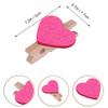 SKYPRO 50Pcs Rose Red Mini Wooden Heart Clothespins, Multicolor Small Clothespins with Heart, 3cm Heart Photo Clips, DIY Craft view 2