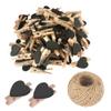 SKYPRO 100Pcs Black Mini Wooden Heart Clothespins, Multicolor Small Clothespins with Heart, 3cm Heart Photo Clips, DIY Craft view 1