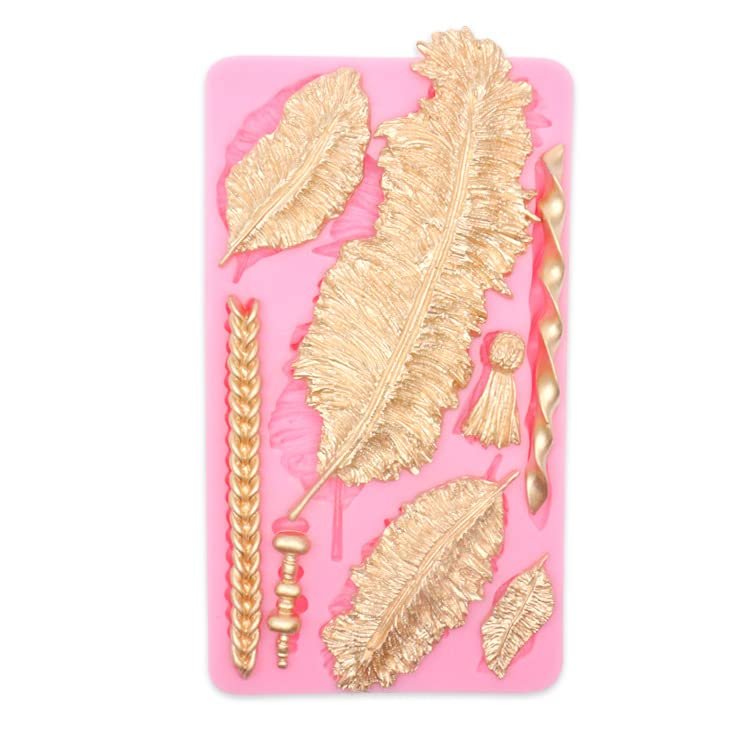Silicone Moulds Feather Shaped Fondant Cake Decoration Baking Diy Chocolate Silicone Mold