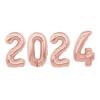 16 Inch 2024 Balloons Rose Gold, 2024 Foil Number Balloons for 2024 New Year Eve Festival Party Supplies Graduation Decorations, Rose Gold view 1