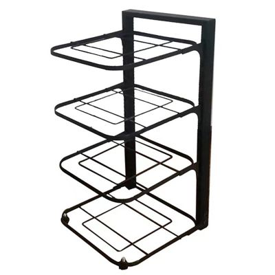 LYBLY Kitchen Storage Shelf, Carbon Steel Kitchen Storage Shelf Organizer Matte Black Kitchen Storage and Organization Stand Multilayer Black Pot and Pan Holder Organizer for Home/734 (Size : #1)