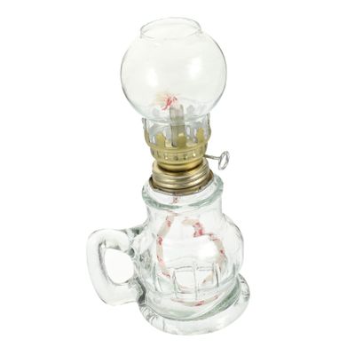 RORPOIR Vintage Glass Kerosene Lamp Retro Oil Light for Emergency Lighting Home Decor Unique Glass Hurricane Lantern for Indoor and Outdoor Use