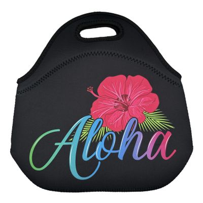 Aloha Designs ALOHA Neoprene Lunch Bag Travel Splash-proof insulated Lunch Tote Washable lunch container box for work picnic Bags with 1 Aloha Decal