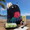 Aloha Designs ALOHA Neoprene Lunch Bag Travel Splash-proof insulated Lunch Tote Washable lunch container box for work picnic Bags with 1 Aloha Decal view 2