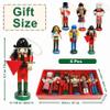 SurpriseSeptember 6PCS Christmas Nutcrackers Ornaments Set, 5in Painted Wooden Nutcracker Figures,Holiday Nutcracker Soldier Doll Party Tabletop Christmas Tree Hanging Decorations (A) view 2