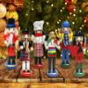 SurpriseSeptember 6PCS Christmas Nutcrackers Ornaments Set, 5in Painted Wooden Nutcracker Figures,Holiday Nutcracker Soldier Doll Party Tabletop Christmas Tree Hanging Decorations (A) view 4