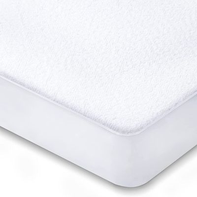 Fitted Mattress Protector - King Size Fitted Mattress Protector 12 Inch Deep Pocket - Encasement Style Mattress Protector Fitted Sheet (White)
