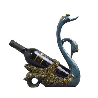GOOBIX Swan Wine Holder Bottle Rack Counter Top Storage Stand for Wedding Party Home Decor Holder TV Cabinet Decoration Wedding Gift Decorations Wine Rack,B