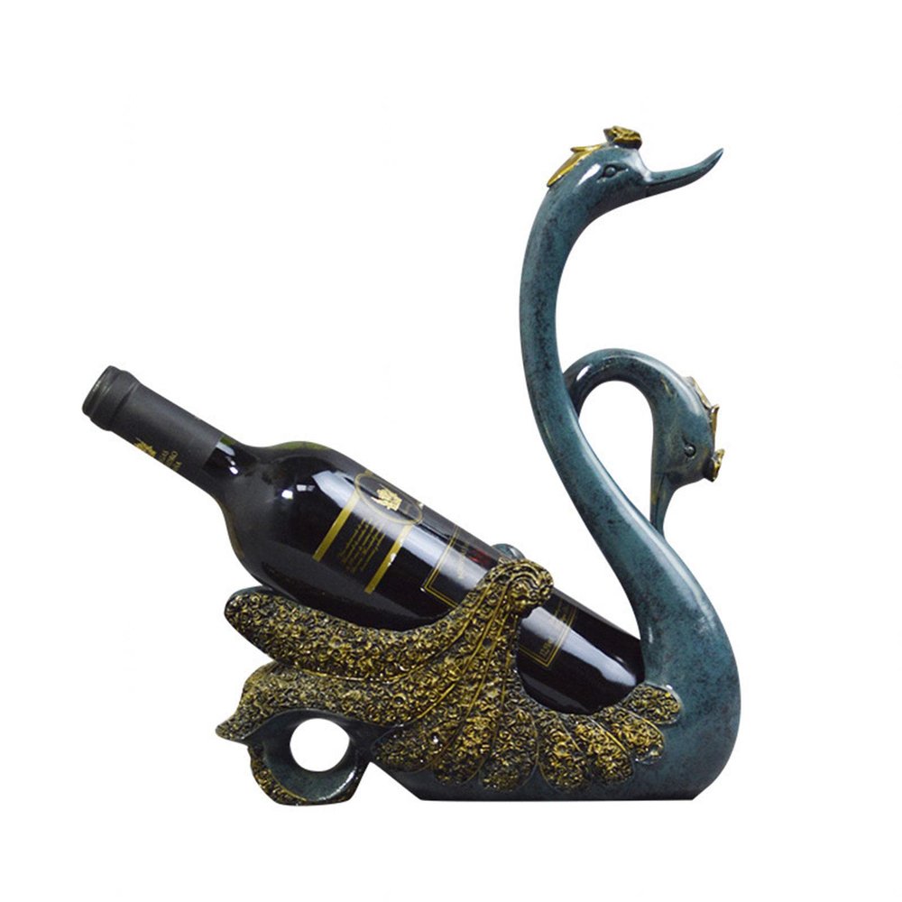 GOOBIX Swan Wine Holder Bottle Rack Counter Top Storage Stand for Wedding Party Home Decor Holder TV Cabinet Decoration Wedding Gift Decorations Wine Rack,B