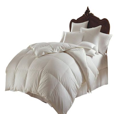 WegaLinen 5 Piece Bedding Down Alternative Comforter Twin XL 68X92 All Season Twin XL Comforter Box Stitched White Solid Colour