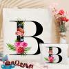 Andeiltech Initial Canvas Tote Bag Floral Letter Personalized Makeup Bag Monogrammed Gift for Bridesmaids Birthday Wedding view 3