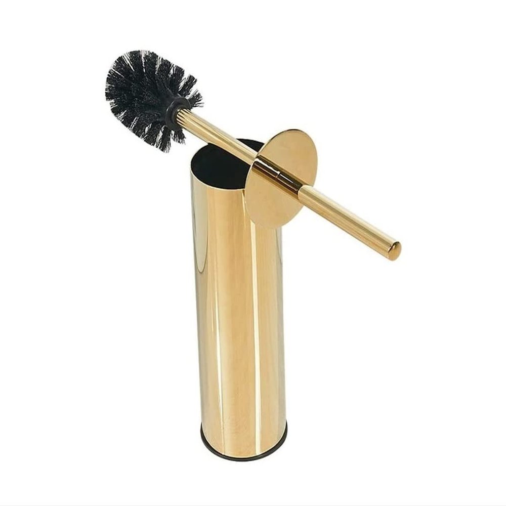KAAZEE Toilet Brush Round Stainless Steel Toilet Brush Holder Bathroom Cleaning Tool Holder with Toilet Brush Toilet Cleaning Brush for Home Bathroom