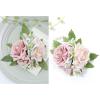 Cileruide Wrist Corsage Boutonniere for Wedding Bride Groom Roses Blossom Hand Pocket Flower Bridesmaid Groomsmen Parents Wristband Lapel Shoulder Flower Prom Homecoming Quinceanera (Dusty Pink Set) view 1