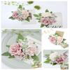 Cileruide Wrist Corsage Boutonniere for Wedding Bride Groom Roses Blossom Hand Pocket Flower Bridesmaid Groomsmen Parents Wristband Lapel Shoulder Flower Prom Homecoming Quinceanera (Dusty Pink Set) view 2