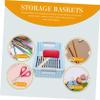 Hemoton 5Pcs Rectangular Plastic Storage Baskets Hollow Design for Home Office Organization Multi-function Storage Bins for School Supplies Clothes Cosmetics and More view 3