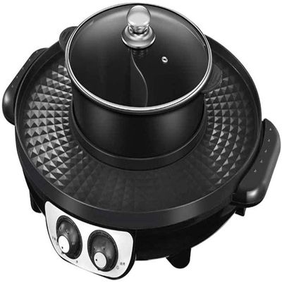 Hot Pot,Dish Hot Pot - Barbecue Electric Chafing-Indoor,Large Capacity Household Multifunctional Non-Stick Pan,A,1 (Color : A, Size : 1)