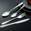 48 Piece Silverware Set for 12,Hammered Silverware Set Stainless Steel Tableware Cutlery Flatware Spoons Forks Set for Home Kitchen Restaurant, Unique Utensils Set Dishwasher Safe (Silver) view 3