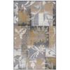 8' X 10' Beige and Gray Floral Power Loom Distressed Stain Resistant Area Rug view 1