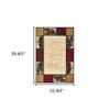 2' X 3' Ivory Southwestern Power Loom Stain Resistant Area Rug view 3